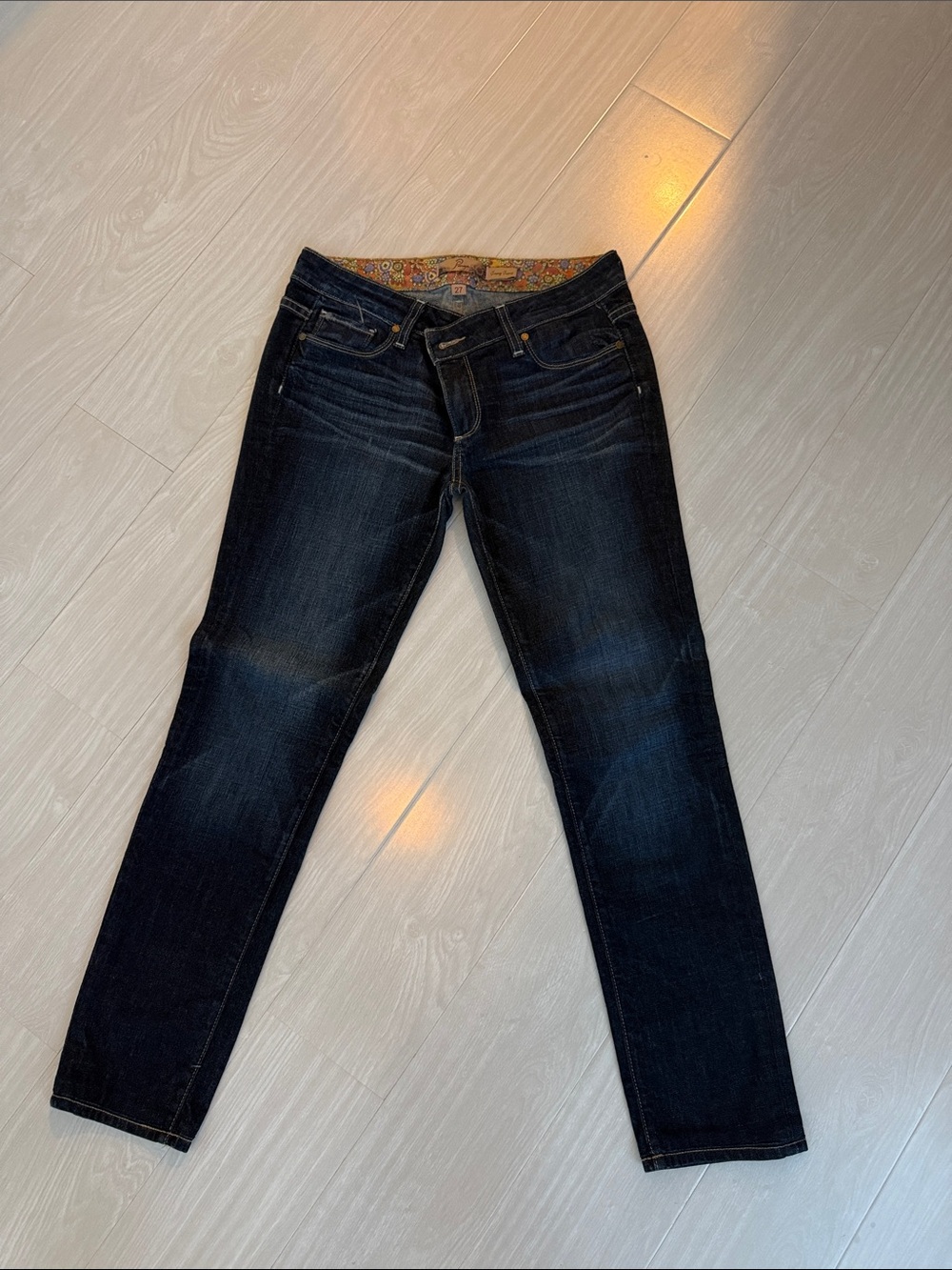 PAIGE Dark Indigo Straight Leg Jeans